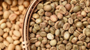  Arka plan için kahve çekirdeklerini kapatın.                                  