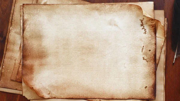 Vecchia Carta Texture Legno Marrone Piuma Sfondo — Foto Stock