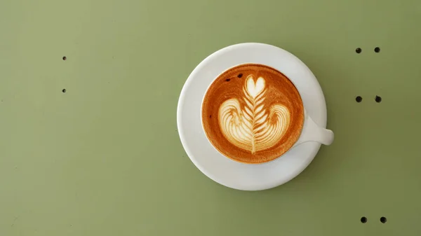 Cup Latte Art Coffee Background — Stock Photo, Image