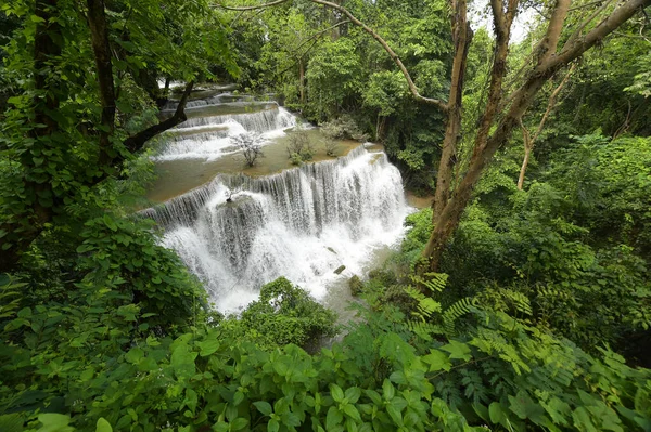 Vackert Vattenfall Med Stenar Skogen Thailand — Stockfoto