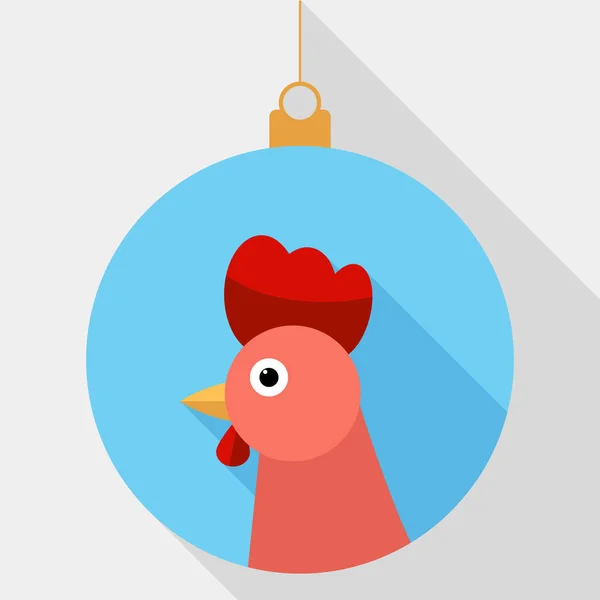 Bola de Navidad con gallo — Archivo Imágenes Vectoriales