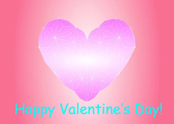 Heart Valentine Background Postcard Print Valentine Day February — стоковое фото