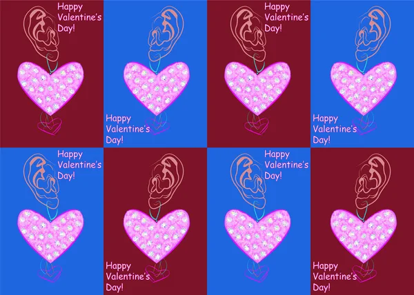 Decorazione Sulle Orecchie Sotto Forma San Valentino — Foto Stock