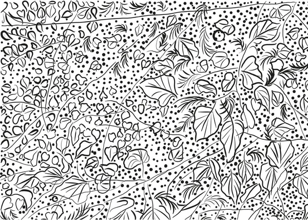 Leaves and branches of Russian birch, black and white abstract background — Stock Illustration Leaves Branches Russian Birch Black White Abstract Background Vector Graphics