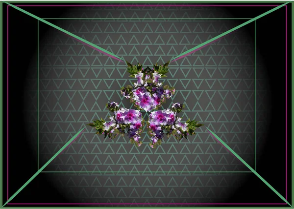Квітковий Багатокутний Фон Листівок Друку Низька Поліетиленова Обкладинка — стоковий вектор