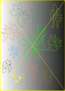 Mikroplar soyut karikatür, desen elementi