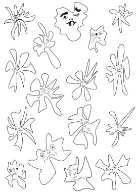 Mikroplar soyut karikatür, desen elementi