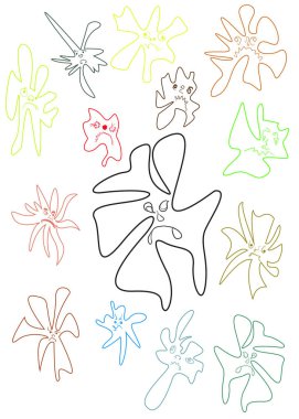 Mikroplar soyut karikatür, desen elementi