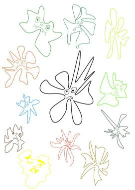 Mikroplar soyut karikatür, desen elementi