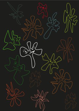 Mikroplar soyut karikatür, desen elementi