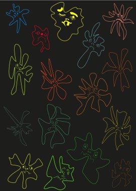 Mikroplar soyut karikatür, desen elementi