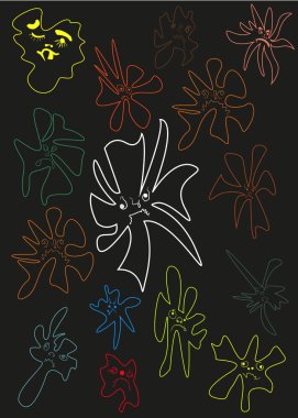 Mikroplar soyut karikatür, desen elementi