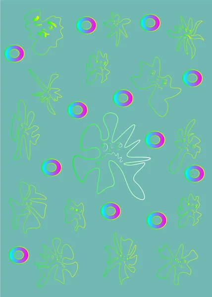 Мікроби Абстрактна Карикатура Мильні Бульбашки Елемент Візерунка — стоковий вектор