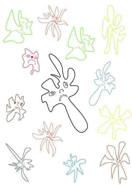 Mikroplar soyut karikatür, desen elementi