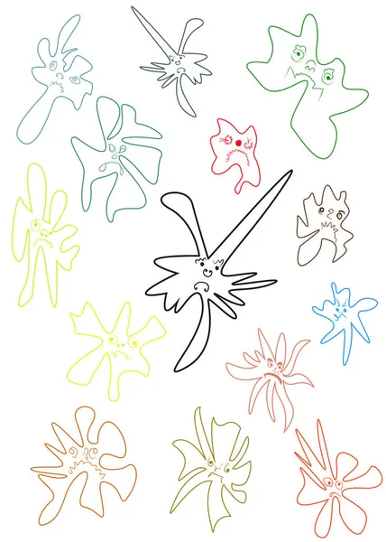 Mikroplar soyut karikatür, desen elementi