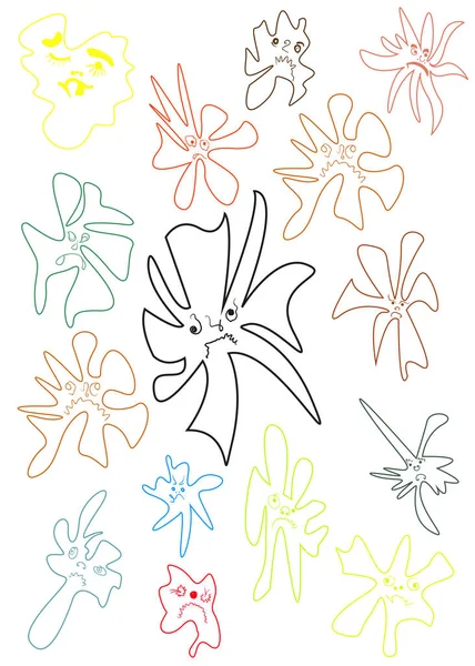 Mikroplar soyut karikatür, desen elementi