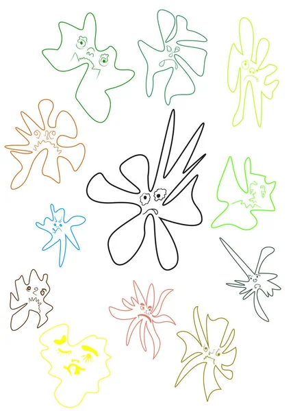 Mikroplar soyut karikatür, desen elementi