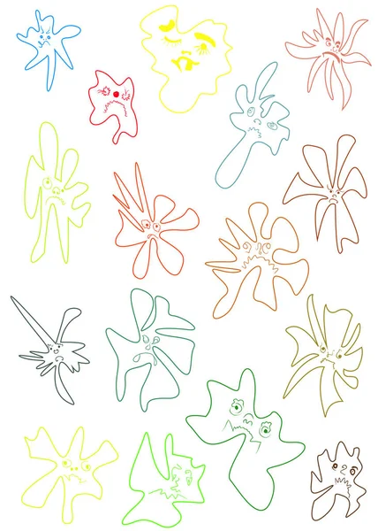 Mikroplar soyut karikatür, desen elementi