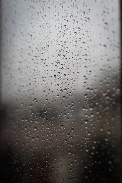 Ventana Lluvia Con Gotas Agua Sobre Vidrio —  Fotos de Stock