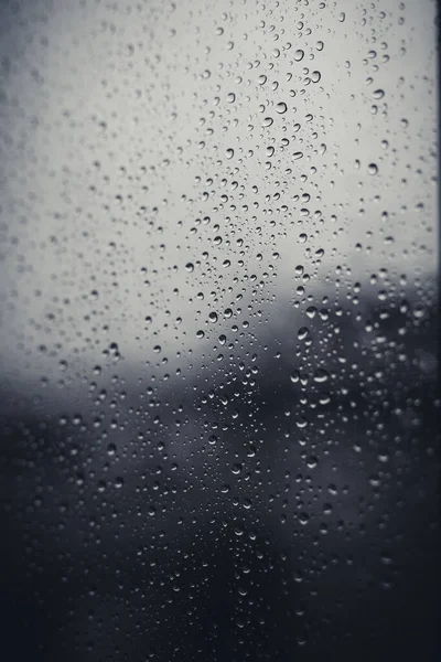 Дощове Вікно Краплями Води Склі — стокове фото