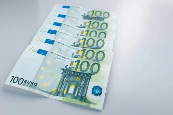 Billets Euros Posés Sur Fond Table — Photo