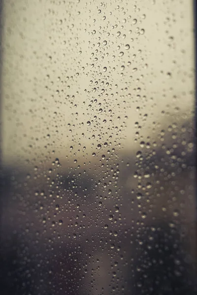 Regenvenster Met Waterdruppels Glas — Stockfoto
