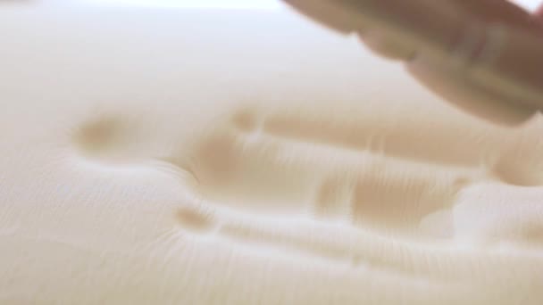 Hand Touching Testing Modern Memory Foam Bed Pillow — Stock Video