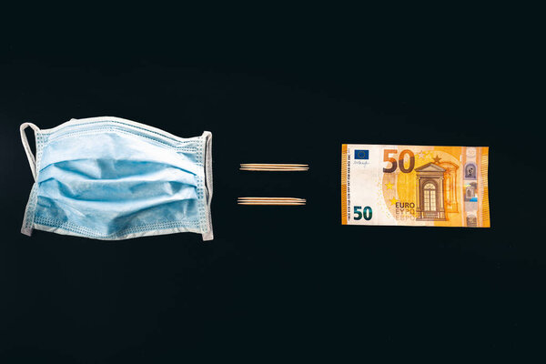 концепция повышения цен на хирургические маски для коронавируса
