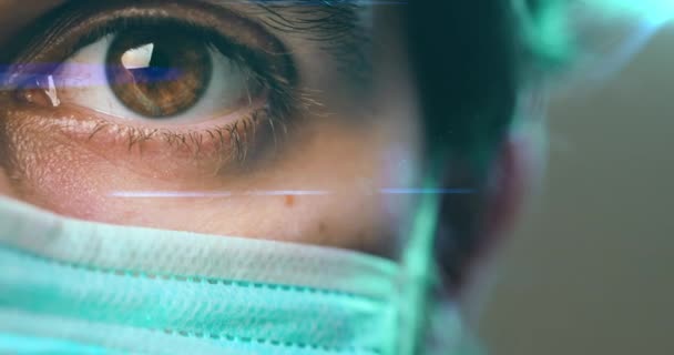 外科医又は看護師の茶色の目 — ストック動画