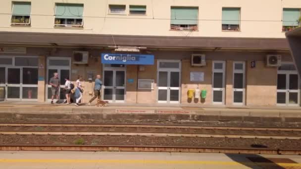 Cinque Terre City Лігурії Італія Повітряний Вид Влітку — стокове відео