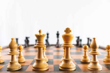 Satranç oyunu konsepti yakın çekim görünümü