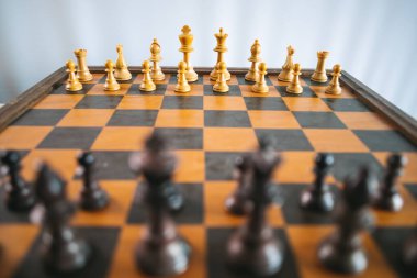 Satranç oyunu konsepti yakın çekim görünümü