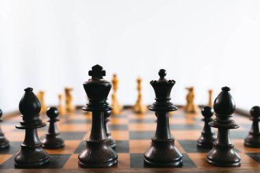 Satranç oyunu konsepti yakın çekim görünümü