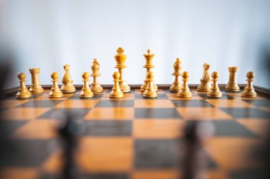 Satranç oyunu konsepti yakın çekim görünümü
