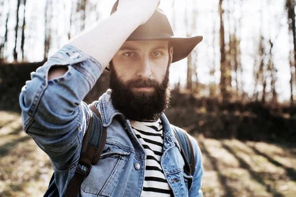 Handsome bearded young man — Stock Photo, Image