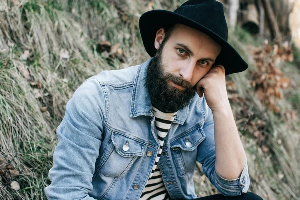 Handsome bearded young man — Stock Photo, Image