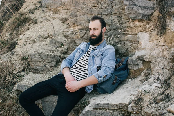 Handsome bearded young man — Stock Photo, Image