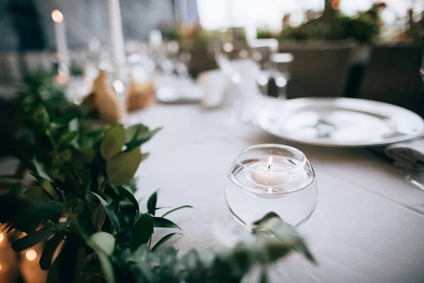 Table Decorated Wedding Dinner — Stock Photo, Image