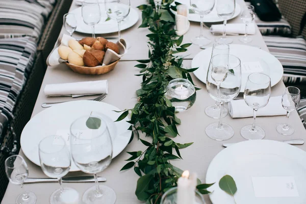 Táblát Díszített Esküvői Vacsora — Stock Fotó