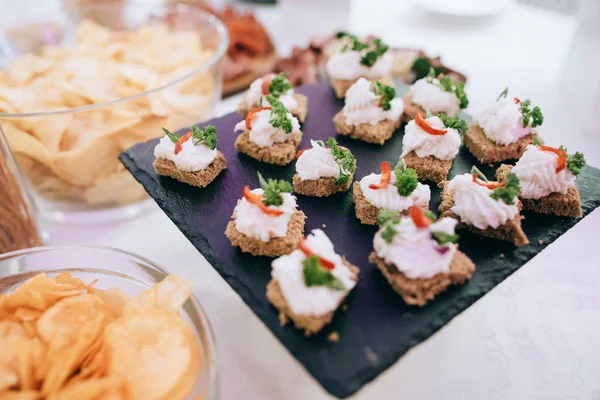 Mesa Servida Para Cena Boda — Foto de Stock