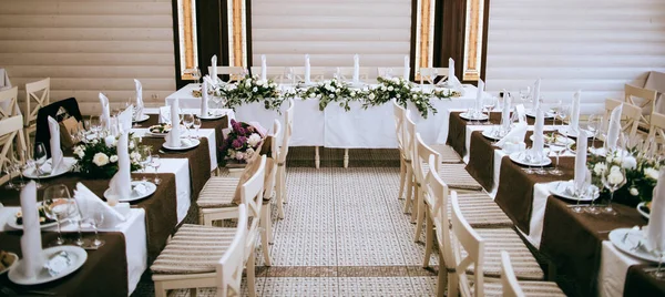 Beautiful Wedding Decoration Elegant Table Setting Wedding Party Restaurant Catering — Stock Photo, Image