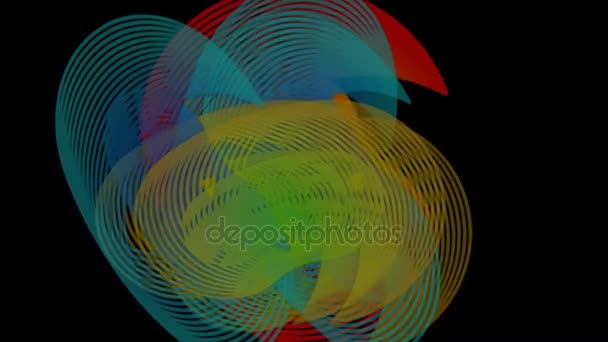 Astratto forme irregolari arcobaleno in movimento su sfondo nero. Video psichedelico con elementi multicolori . — Video Stock