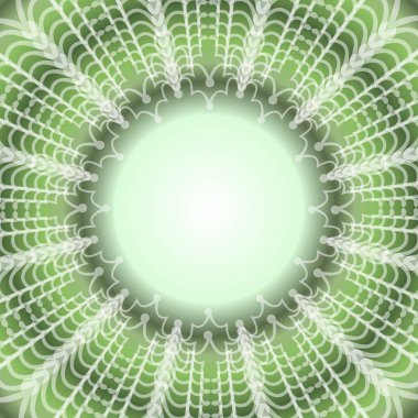 Yeşil arka plan dekoratif dantel çerçeve, metin, mesaj, diğer grafik öğesi için boş alan ile.