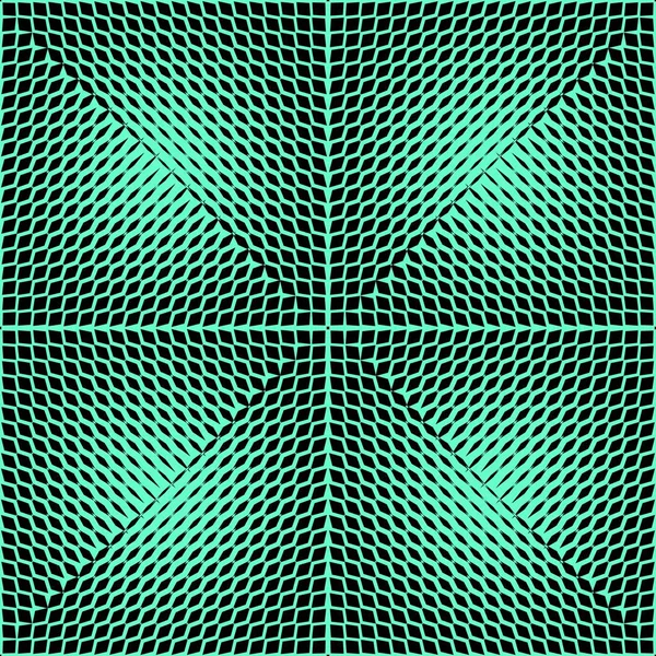 Halftone square and triangle patterns in green and black design, seamless vector background — Stock Vector