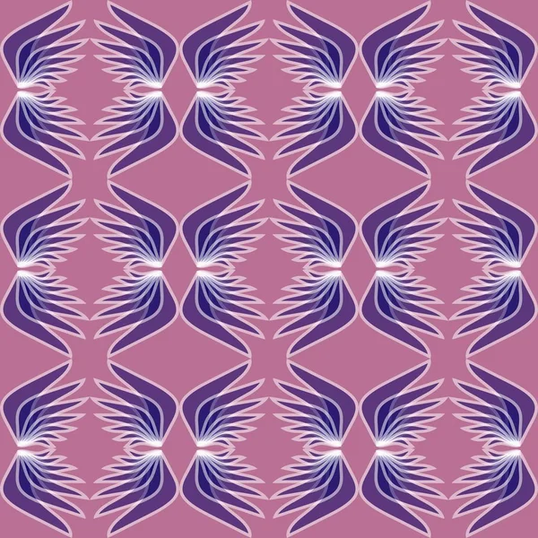 Patrones de alas en colores púrpura. Fondo abstracto sin fisuras. Alas repetidas en posición de espejo . — Vector de stock