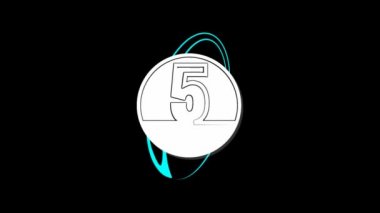 Geri sayım formu bire beş, karikatür numaraları