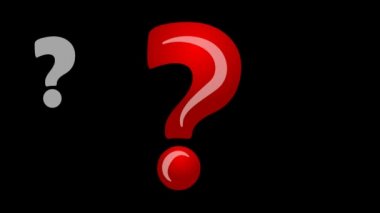 Animasyonlu quiz afiş ile kırmızı soru işareti, Evet Hayır işareti kutsal kişilerin resmi kayıt