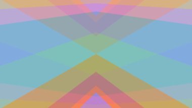 Video arka plan, sürekli değişen pastel renkli üçgenler simetrik hareket