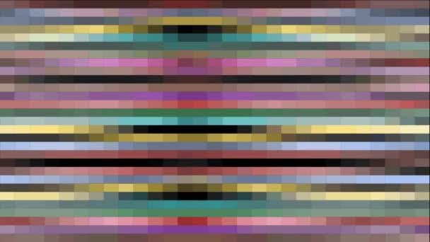 Абстрактный видео фон с текстурой пикселей, красочные трапеции и прямоугольник формы, движение, как открытие двери или ворот, вращающийся прямоугольник — стоковое видео