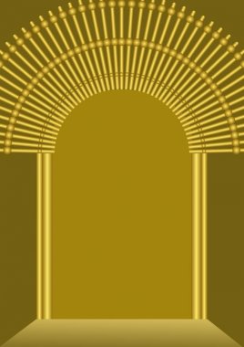 Golden gate arka plan için kendi ileti boş yer, din, kutlama, davet, duyuru için lüks şablonu ile